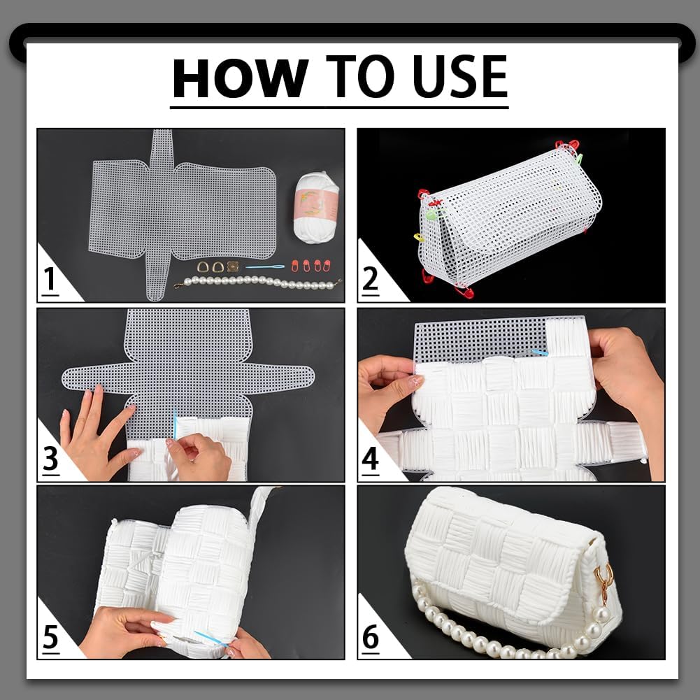 1-4Pcs Plastic Mesh Canvas She - Embroidery Bag recension och pris