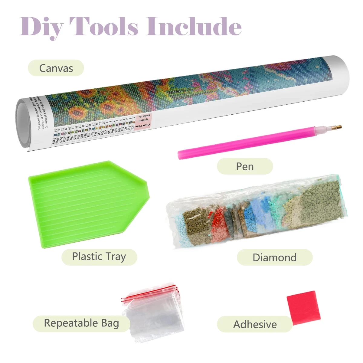 1pc Frameless 5d DIY Diamond A - Embroidery Bali recension och pris